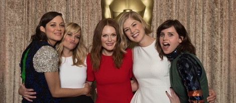 Marion Cotillard, Reese Witherspoon, Julianne Moore, Rosamund Pike y Felicity Jones en el almuerzo de los nominados a los Oscar 2015